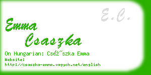 emma csaszka business card